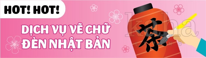 Đèn lồng vải Nhật Bản chao lụa đỏ trang trí nhà hàng kiểu Nhật