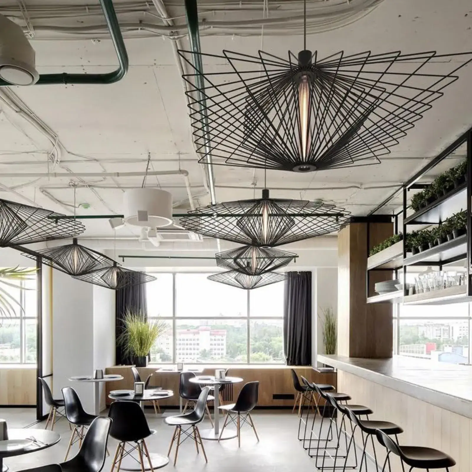 Đèn thả trần trang trí nhà hàng quán cafe KaHa Living