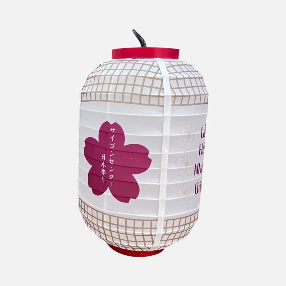 Đèn vải đĩa bay vẽ hoa KH-DTR052