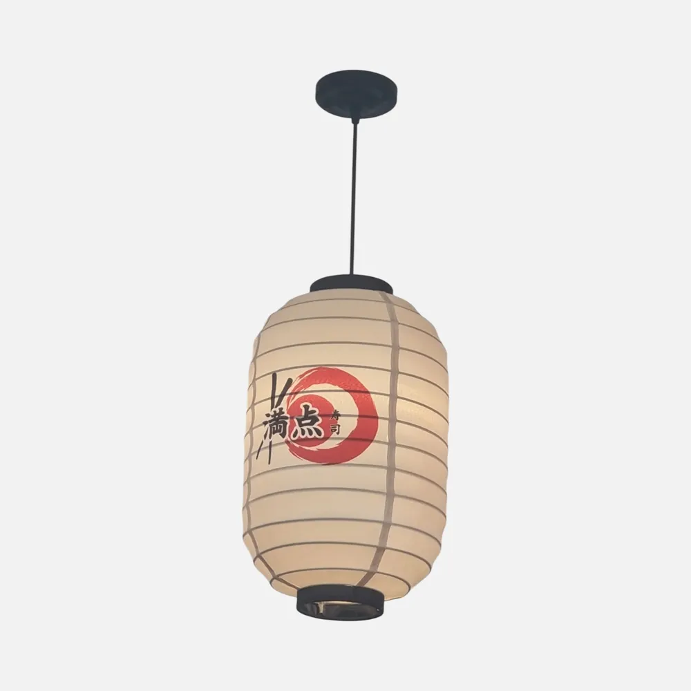 Đèn vải đĩa bay vẽ hoa KH-DTR057