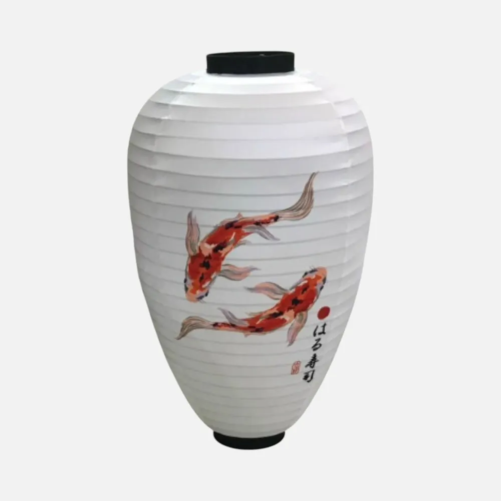 Đèn vải đĩa bay vẽ hoa KH-DTR058